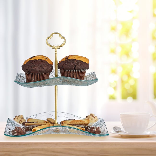 Présentoir à gâteaux doré, présentoir à cupcakes, présentoir à gâteaux en  métal avec