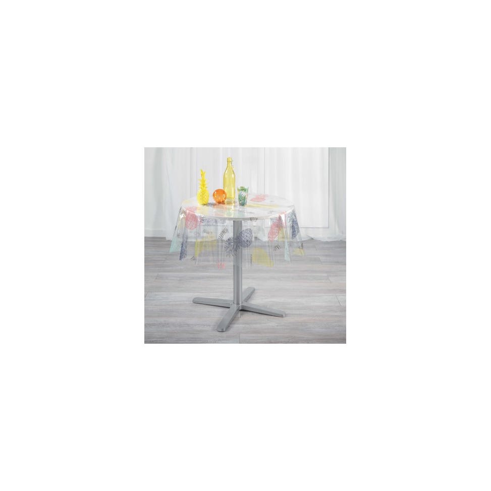 Nappe Cristal - Ronde - Diamètre 140 cm - Transparente - Hello ananas