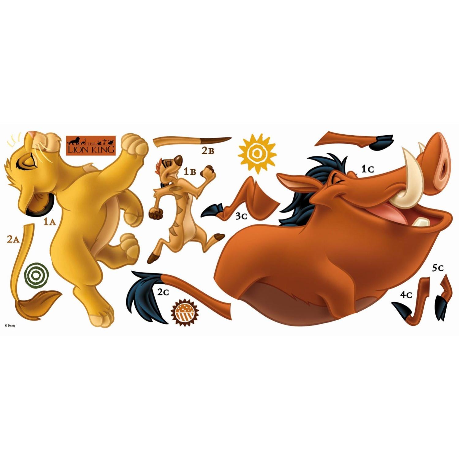 Stickers Geant Simba Et Timon Pumba Roi Lion Disney Leroy Merlin