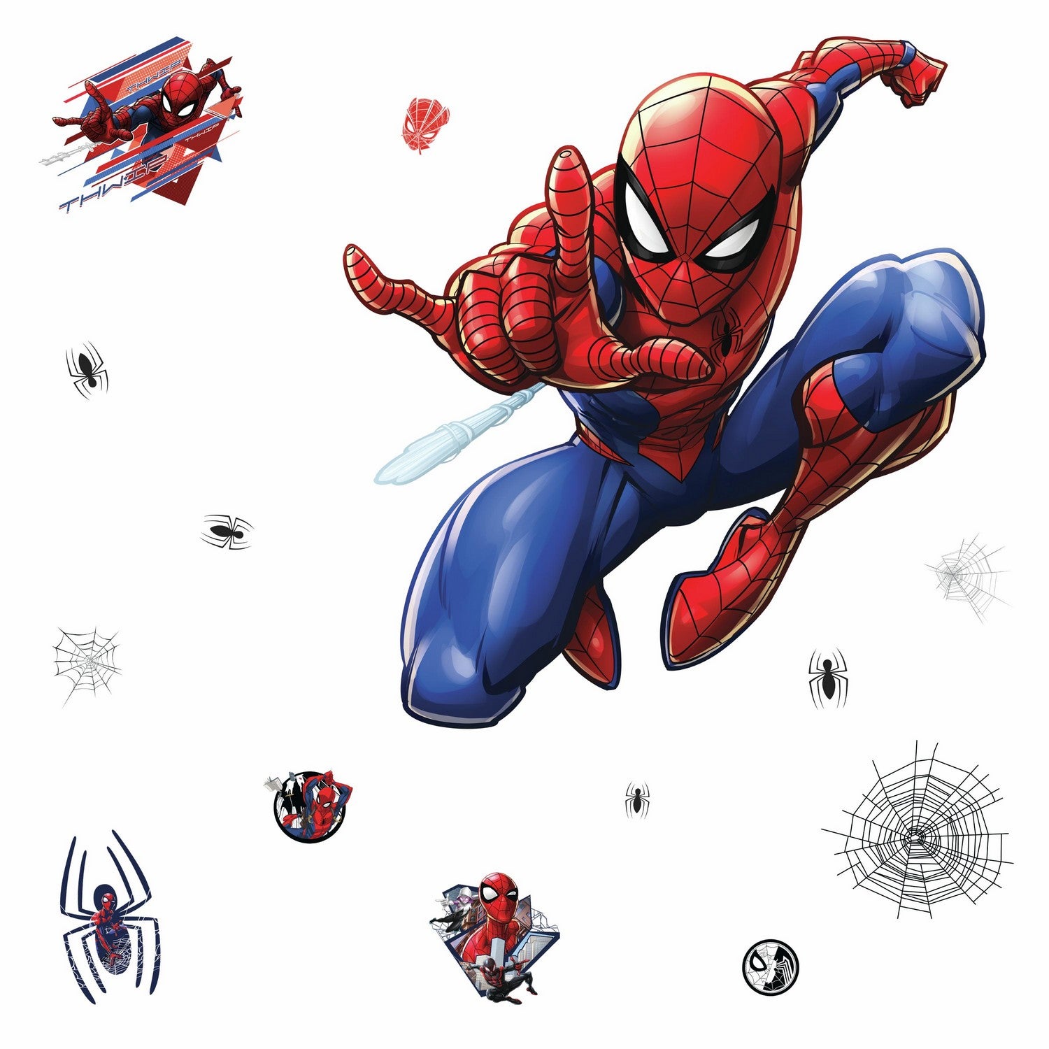 environ 1.22 m haute! Spider-Man officiel grand caractère Autocollant Mural Set amovible 4 ft 