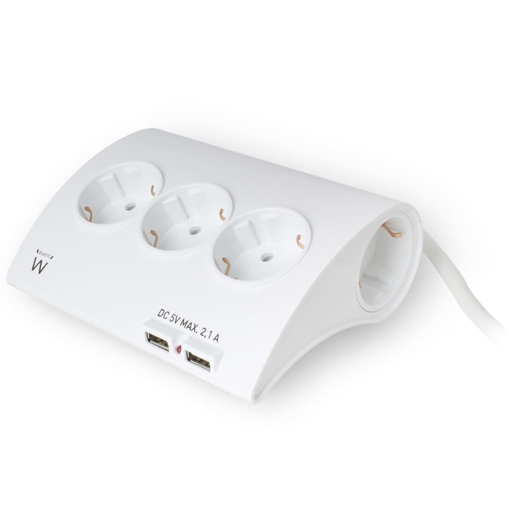 Helos Regleta Classic con 3 enchufes, color blanco, 5,0 m, con interruptor.  : : Electrónica