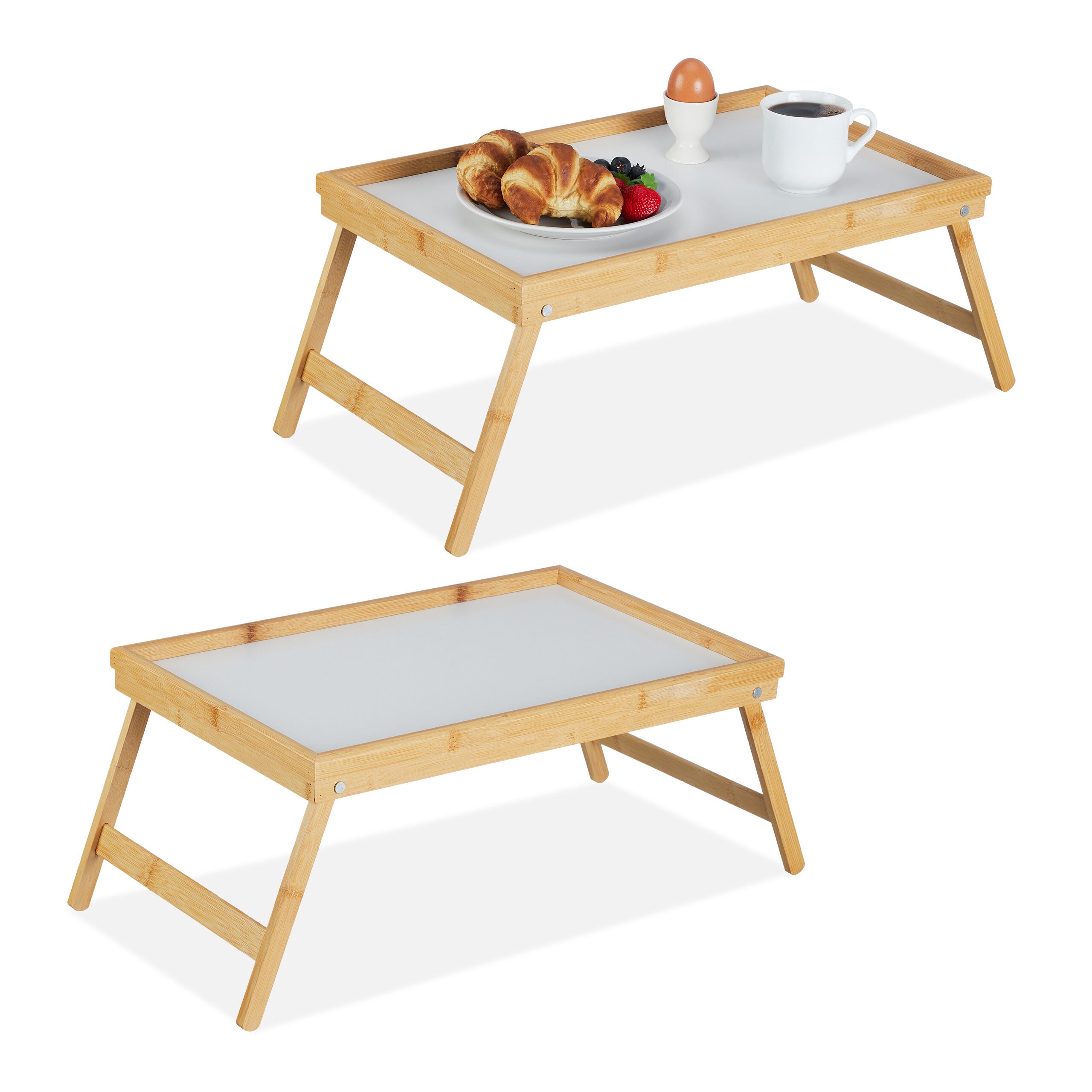 Plateau de lit petite table de petit-déjeuner en bambou 52 cm 4313031