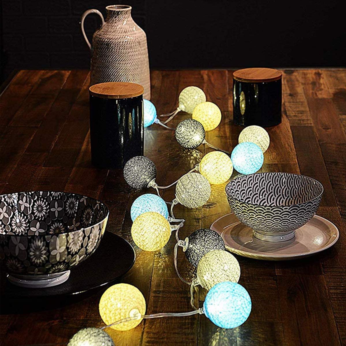 Guirlande Lumineuse Boules Coton Led Usb Veilleuse Bebe 2h Adaptateur Secteur Double Usb 2a Inclus 3 Intensites 16 Boules 3 2m Avatar Leroy Merlin