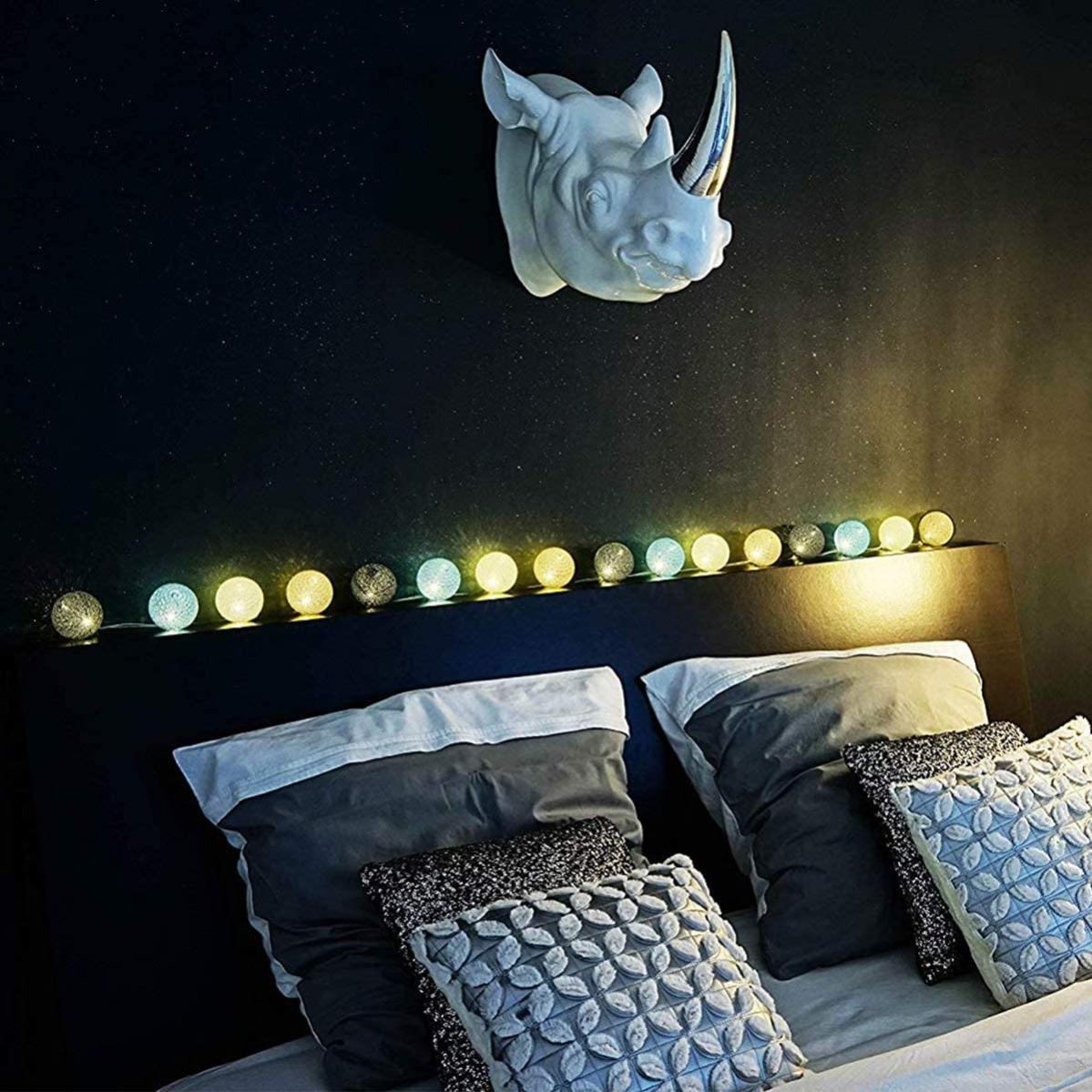 Guirlande Lumineuse Boules Coton Led Usb Veilleuse Bebe 2h Adaptateur Secteur Double Usb 2a Inclus 3 Intensites 16 Boules 3 2m Avatar Leroy Merlin