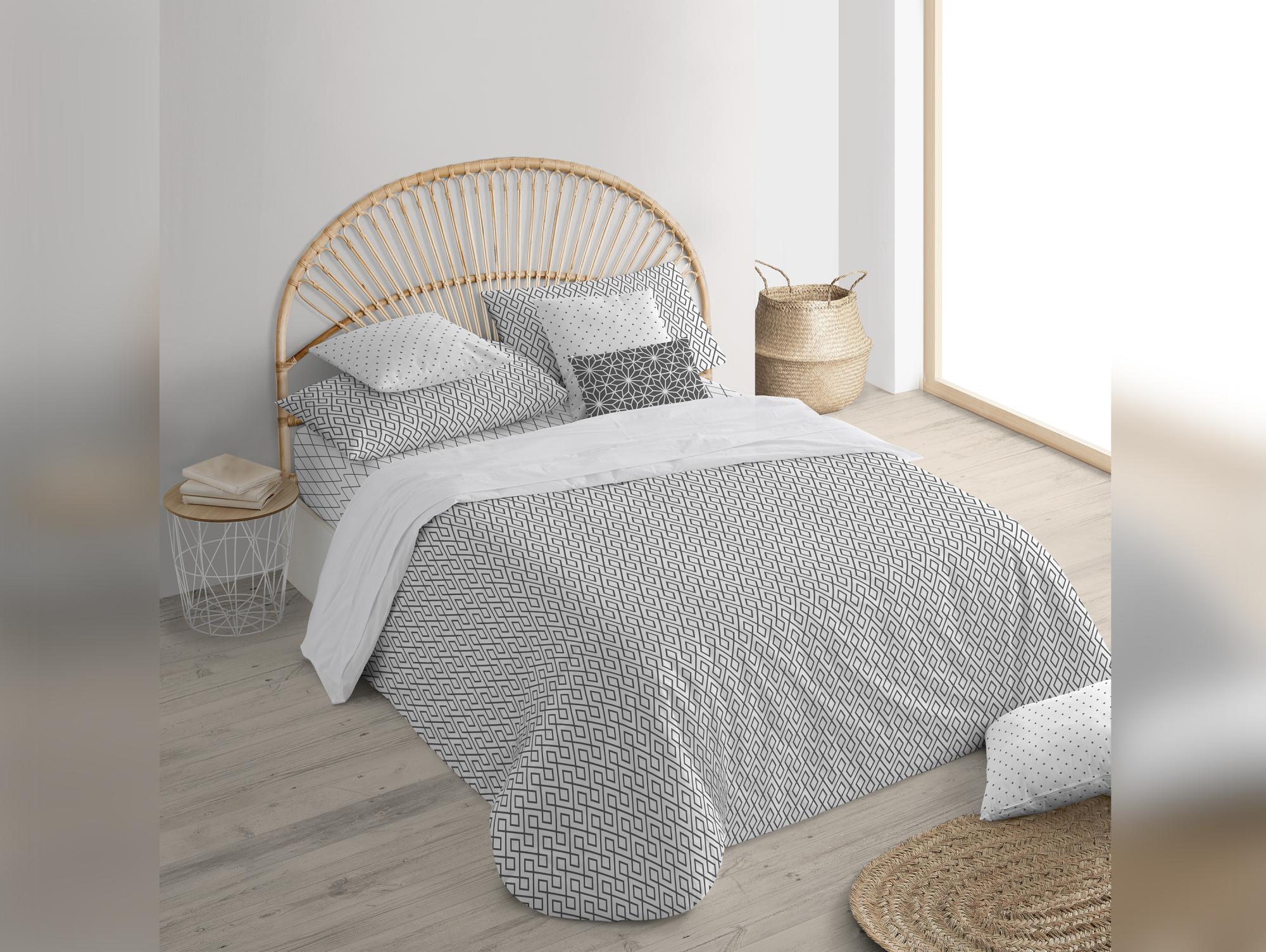 Housse de couette avec fermeture à boutons, 100% pur coton, 135/140