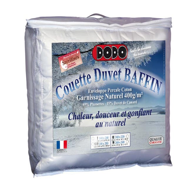 Dodo - Couette 90% Duvet De Canard Neuf Tempérée 240x260 Cm à Prix