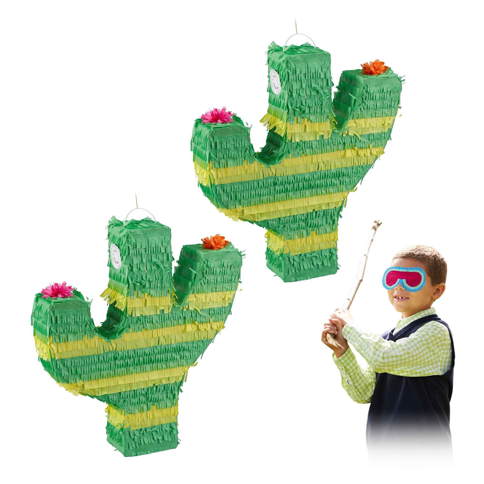 Piñata Cochon Hawaïen - Décoration Fête D'anniversaire été - Dimensions 42x32x8 Cm - Inclut Bâton, Bandeau, Confettis - Pour Enfants Filles Et Garçons - 3
