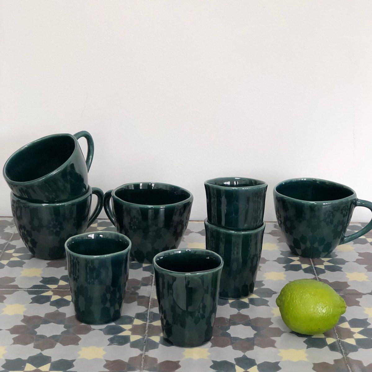 Tazza Mug in Melamina Bicolor Verde/Rosa