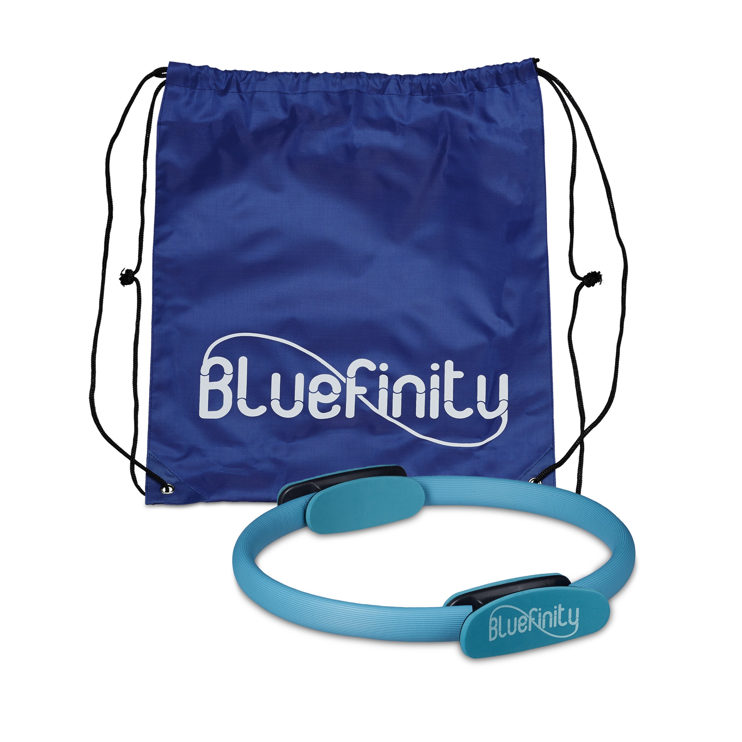Bluefinity Pilates Anello scomparto imbottito ca 39 cm per Yoga con doppio manico Turchese 