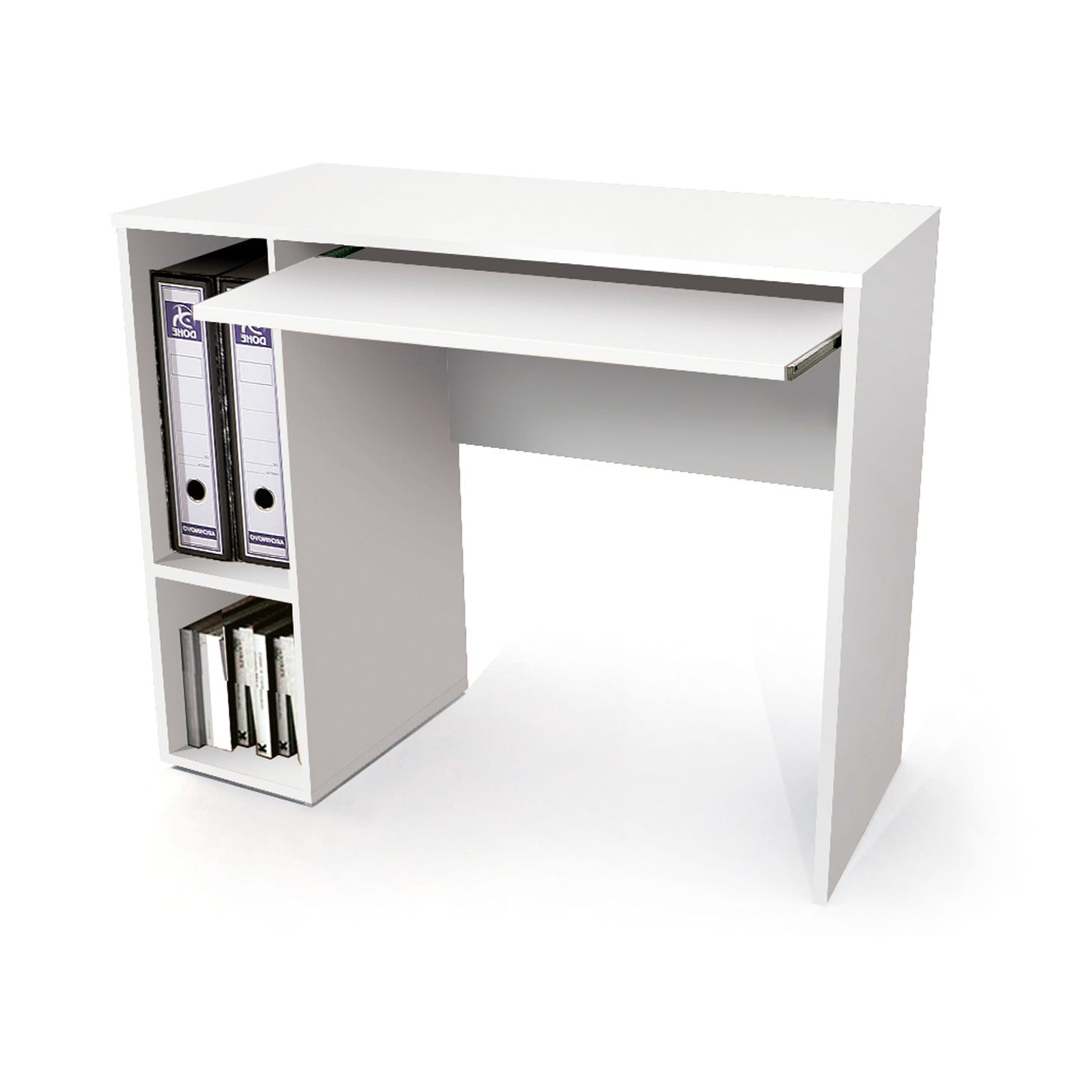 Bureau avec tiroir coloris blanc - Hauteur 75 x Longueur 90 x