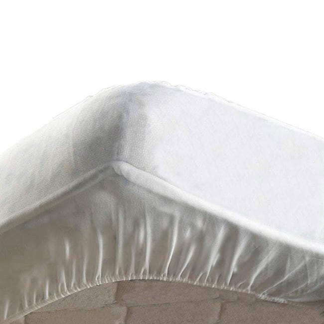Protège Matelas 180x200 cm Eponge Blanc Protection Literie Douceur  d'Intérieur