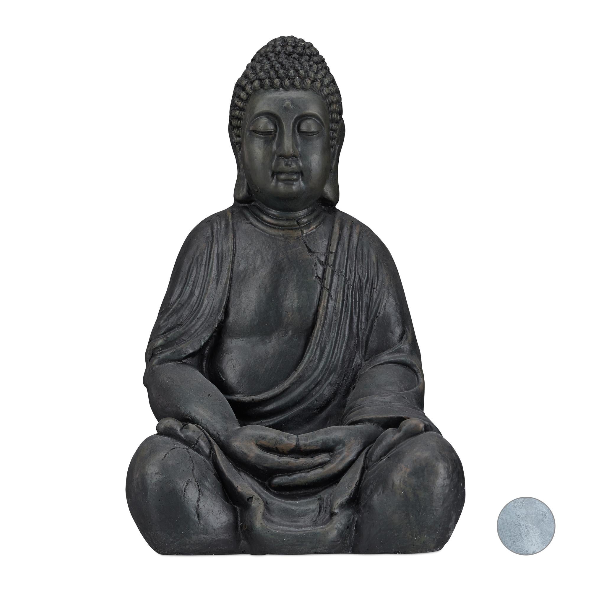 ECD Germany Statua Testa Di Buddha 31 X 29 X 53 Cm - In Poliresina - Foto 11