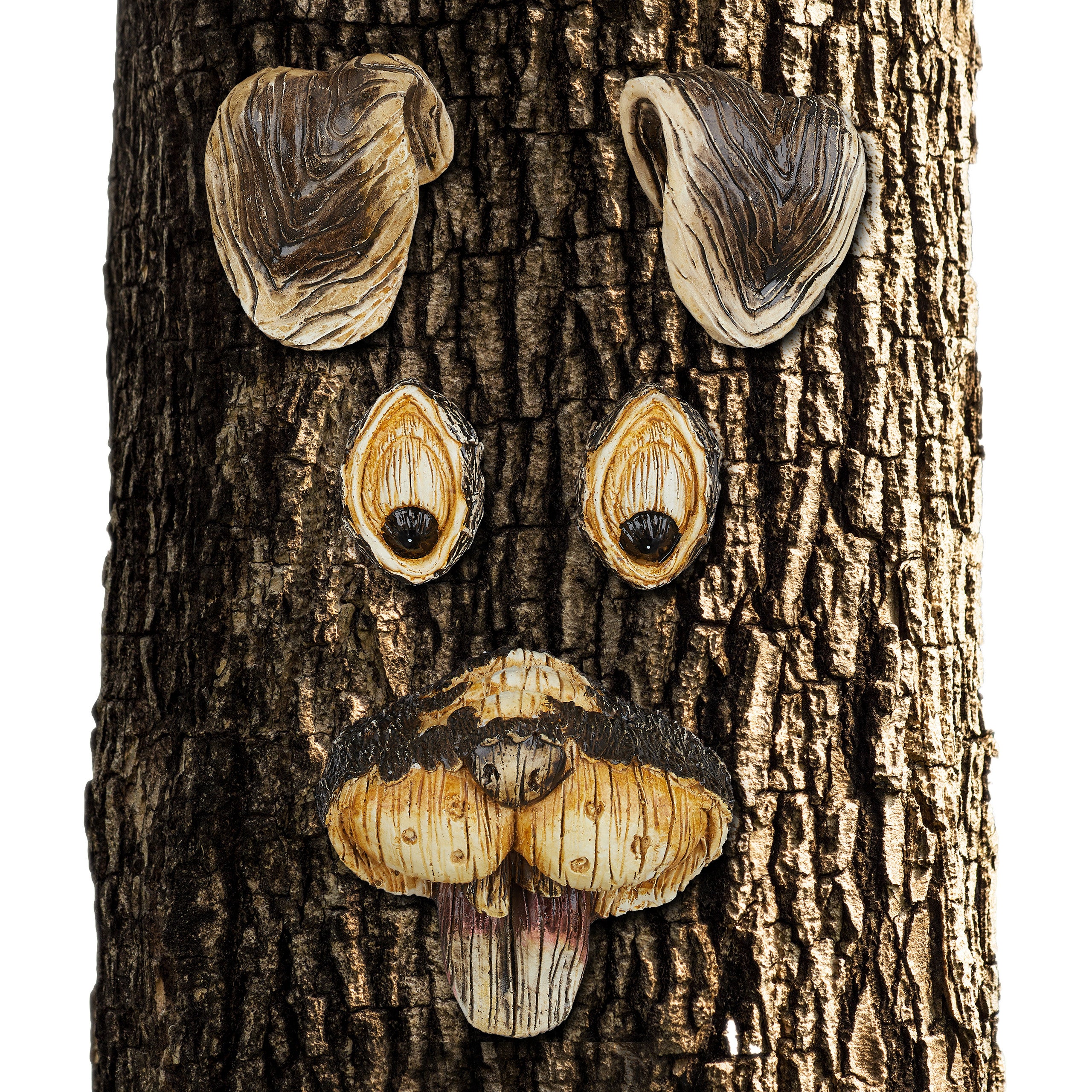 Visage d'arbre, décoration pour tronc d'arbre, décoration de