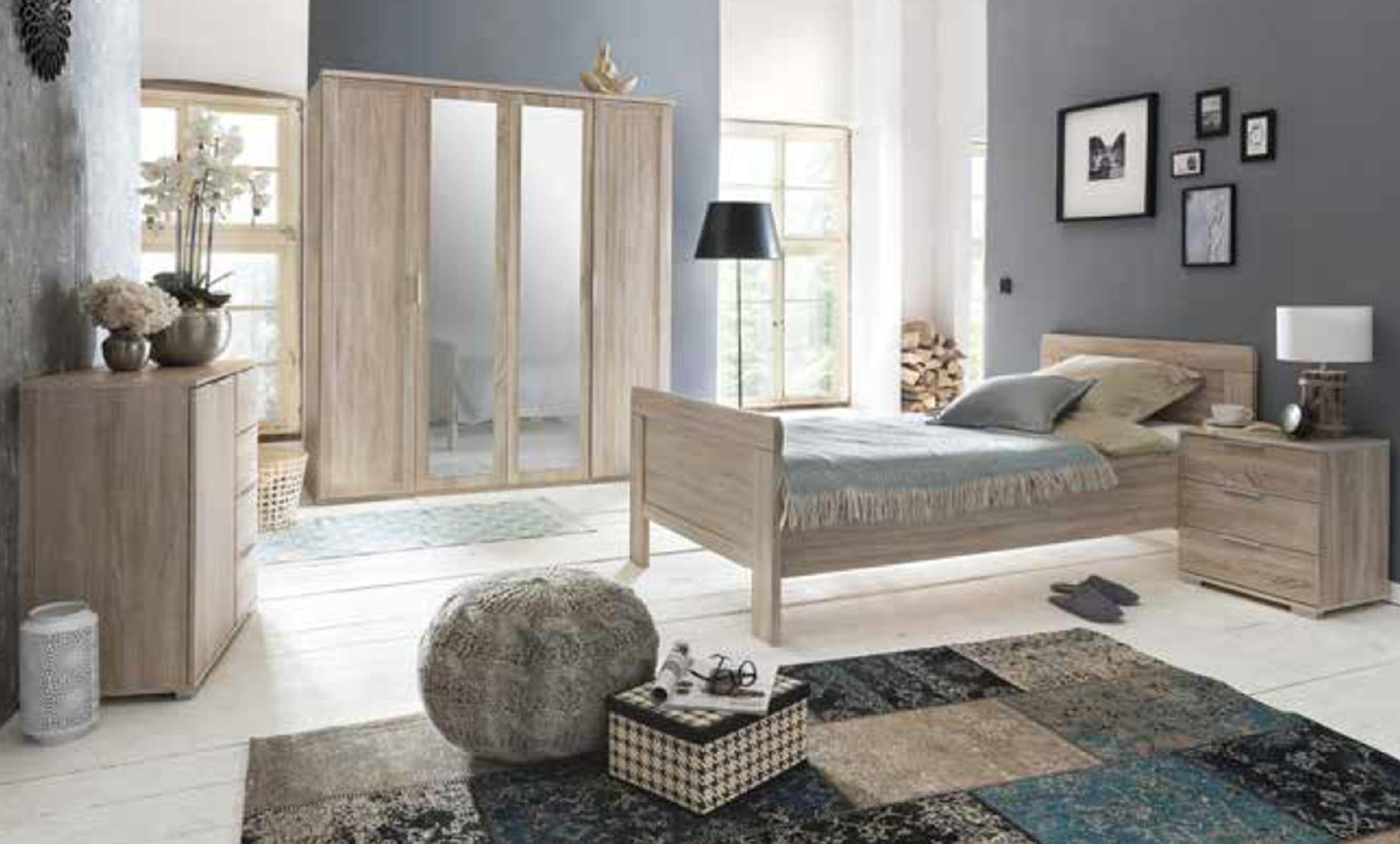 Chambre à coucher enfant complète, imitation chêne - Dim : 90 x 200 cm ...