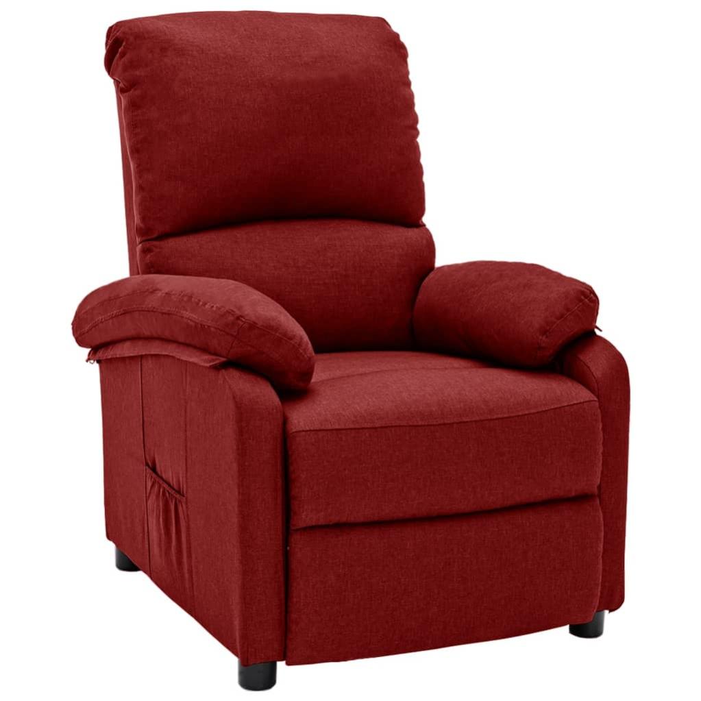 Poltrona classica rivestita in velluto rosso