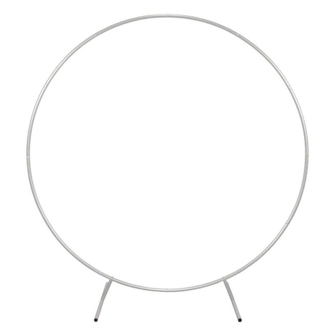 Arche Circulaire 200cm Argenté à Décorer & 2 Saules Pleureur LED Blanc  Chaud 240 cm Mariage Bohême Baptême Anniversaire