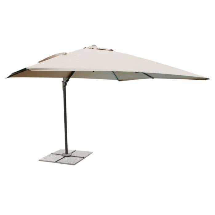 Fabay Ombrellone Garden Palo Centrale Grigio 2x3 Mt E Telo Colore Ecru