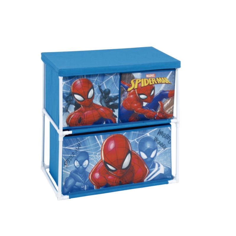Marvel Spiderman Set Di 2 Scatole Portagiochi In Tessuto 30x30x30 Cm - Per Cameretta E Scaffali