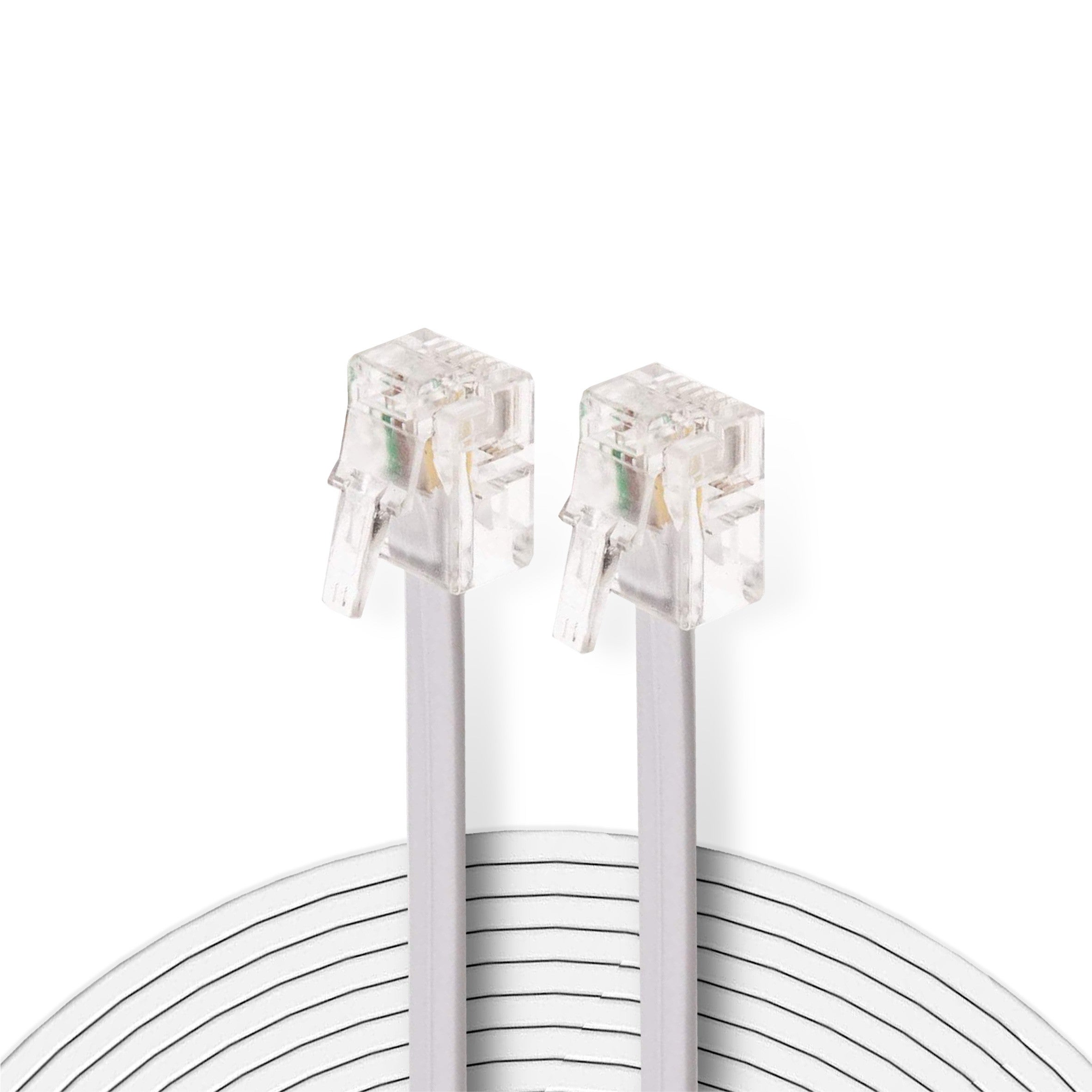 CÂBLE ADSL, RJ11, M / M, BLANC, 5M