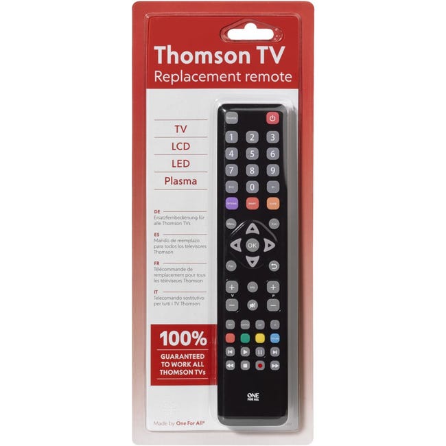 Télécommande Universelle Télévision p. TV Thomson, LinQ - Noir - Français