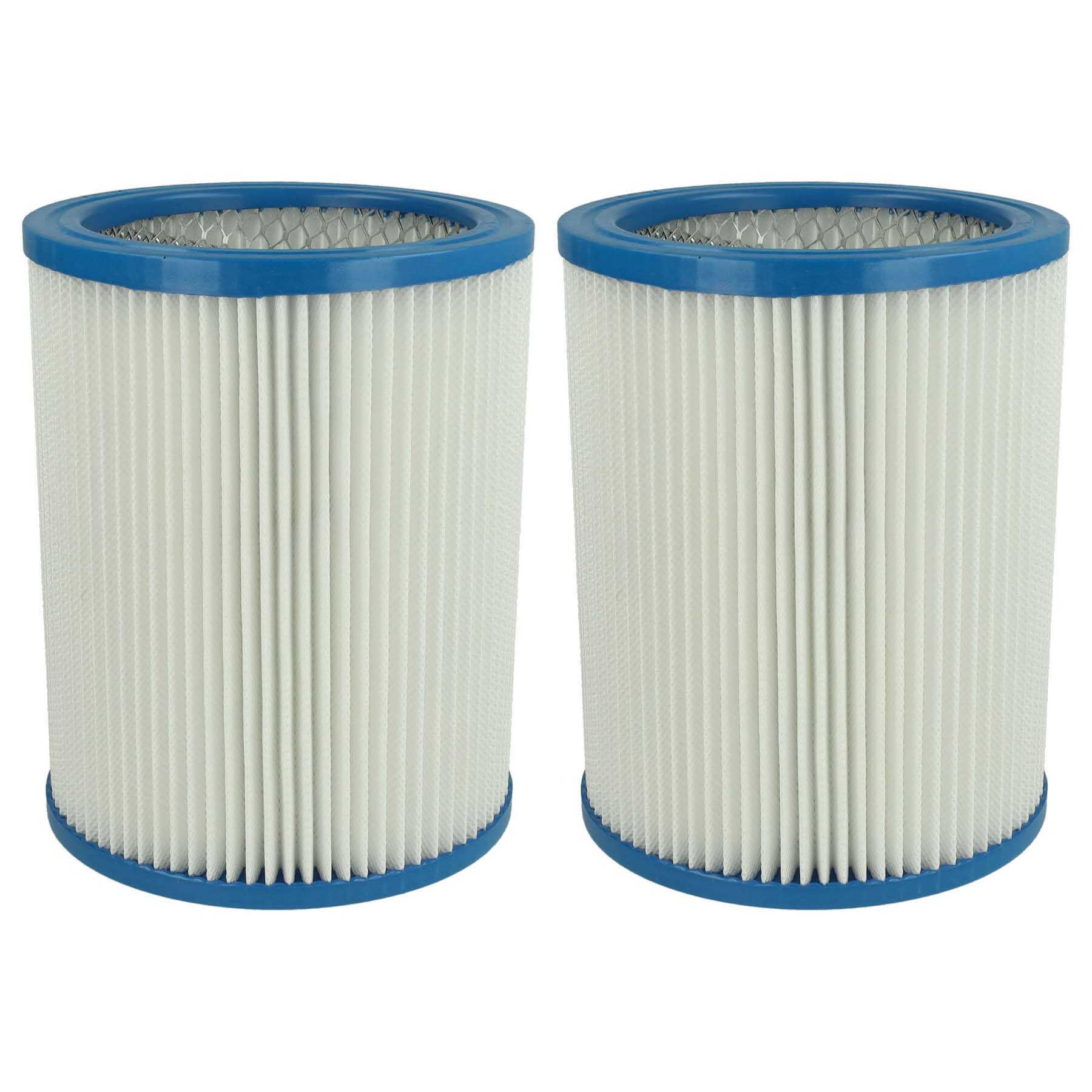 Vhbw Lot de 2x filtres à cartouche compatible avec Fein Dustex 25, 40  aspirateur à sec ou humide - Filtre plissé, papier / plastique, blanc