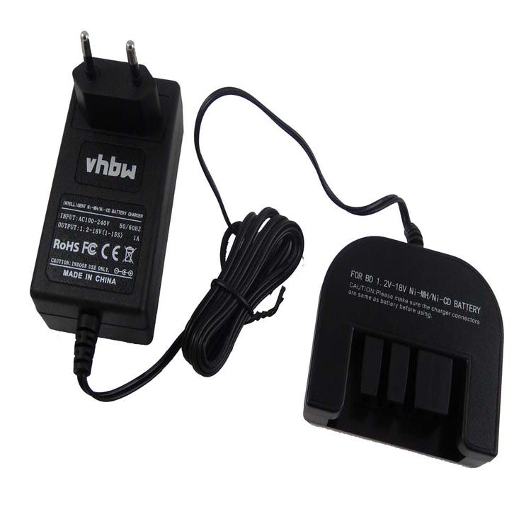 Vhbw Chargeur/Alimentation 220V pour batterie outillage Black