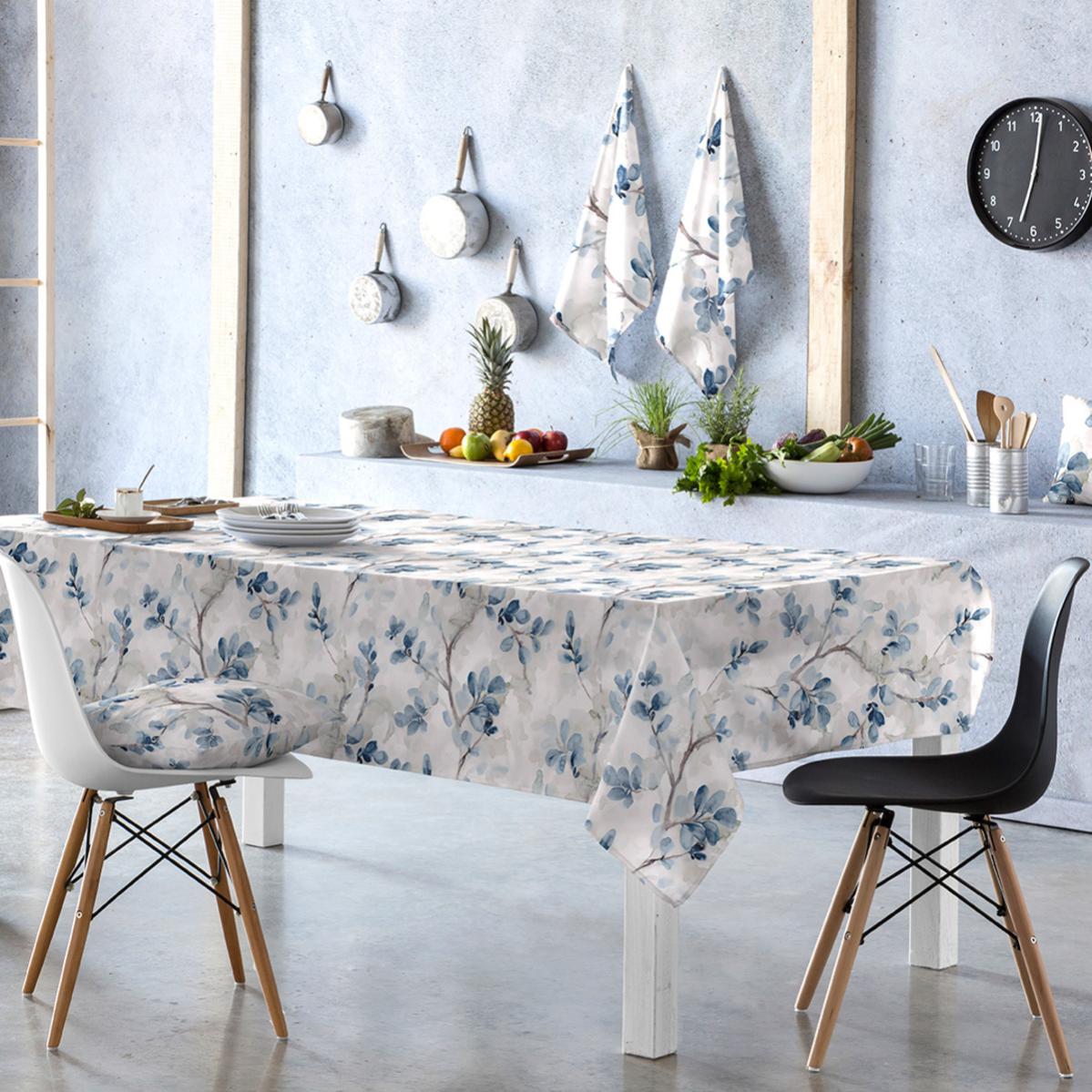 Martina Home Nappe En Tissu Conféré Vichy Bleu 300 X 140 Cm