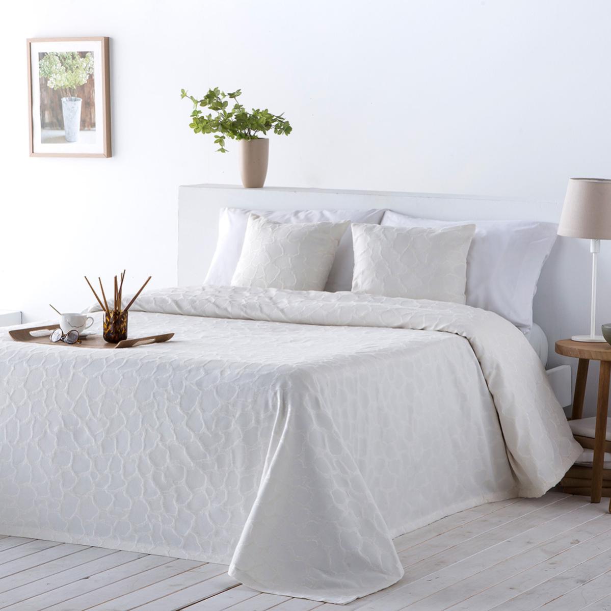 Couvrelit jacquard DORYAD 230x270 cm écru Leroy Merlin