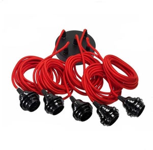 Douille E27 Noire - Suspension câble textile - DELILED SAS