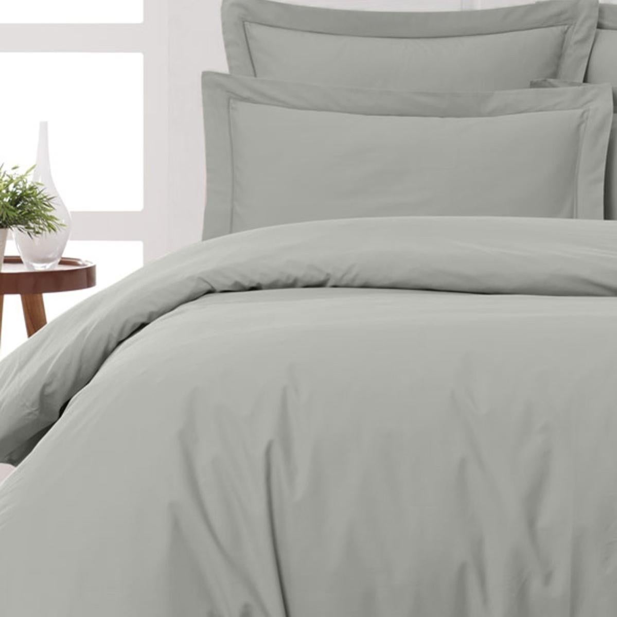 Parure drap plat + 2 taies 65x65 cm nuage 270x300 cm Soft percale | Maisons du Monde
