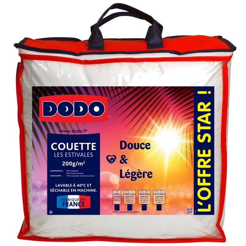 Couette légère 100% Polyester Fibre recyclée CIRCUL'AIR® Dodo