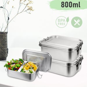 2x 1400 ml lunch box in acciaio inox lunch box in acciaio inox lunch box  scuola materna senza BPA