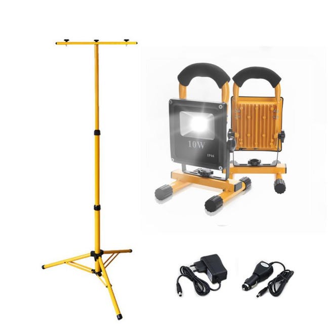 Luce Da Costruzione A LED 2x10W Treppiede Regolabile In Altezza Inclinazione E Rotazione 85077344 Luce Da Costruzione A LED 2x10W Treppiede Regolabile In Altezza Inclinazione E Rotazione 85077344