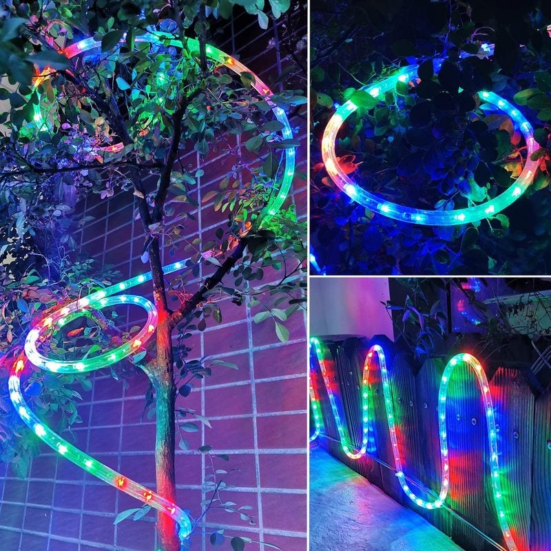 Tube Lumineux Extérieur LED Guirlande Lumineuse Décoration Noël avec  Adapteur d'alimentation,20m multicolore