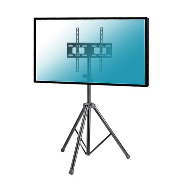 KIMEX 030-2020 Supporto A Pavimento Per TV 37-70 Pollici - Mobile TV Regolabile In Altezza (120-180cm) Con Base In Vetro E Rotelle