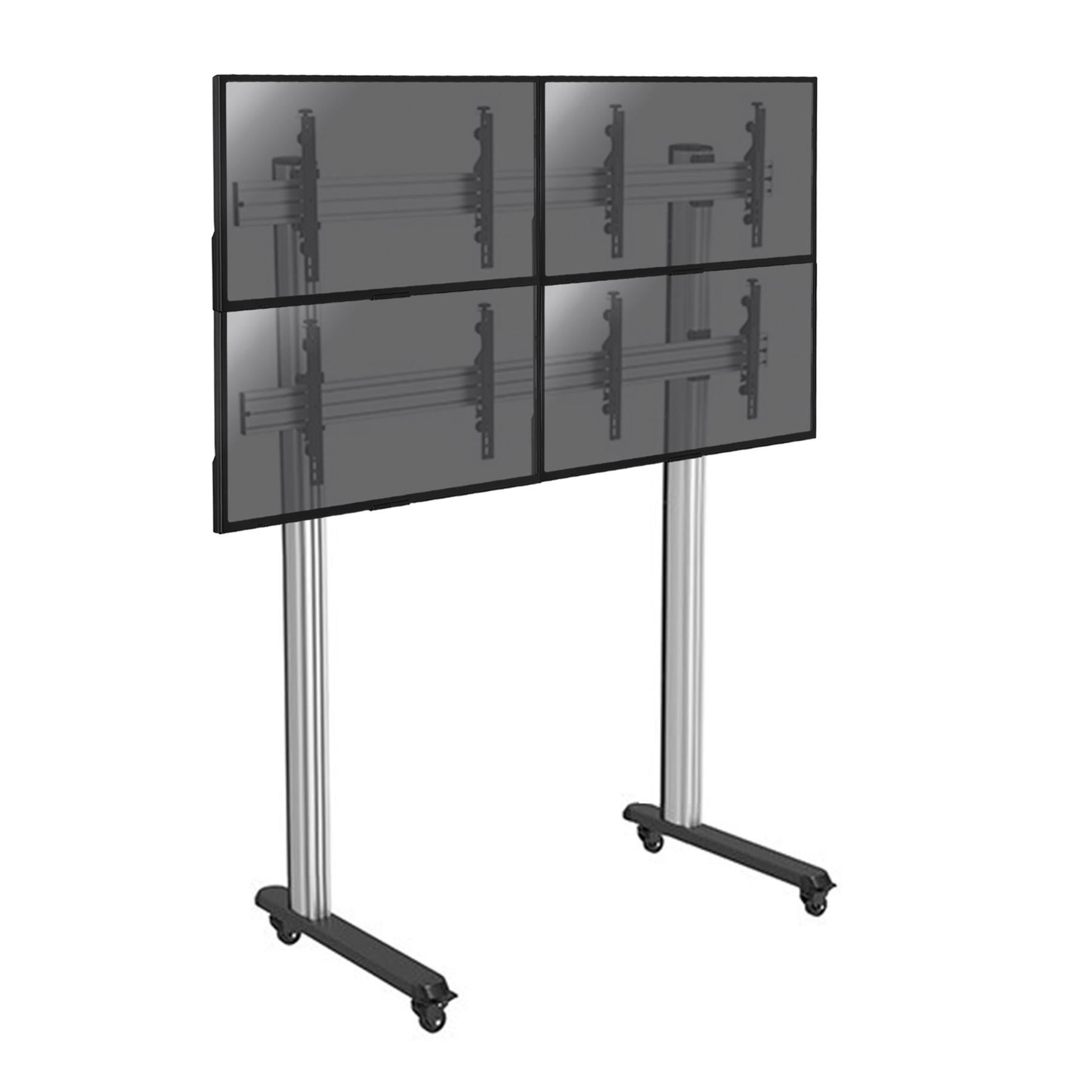 Supporto da pavimento con ruote videowall per 4 schermi 45"-55 ...