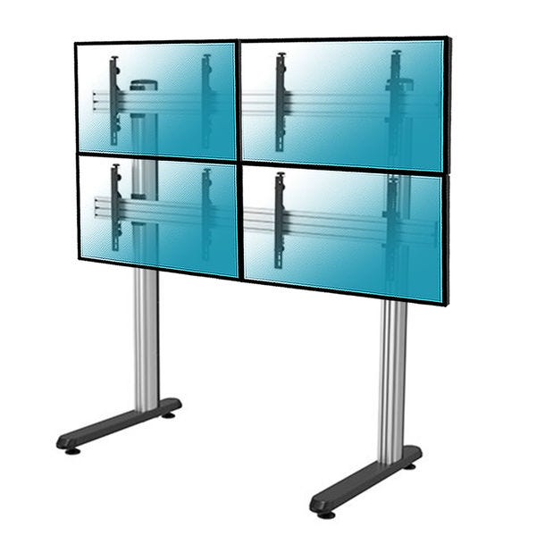 Support sur pied pour 2 écrans TV 40´´-65´´ Hauteur 175cm à poser