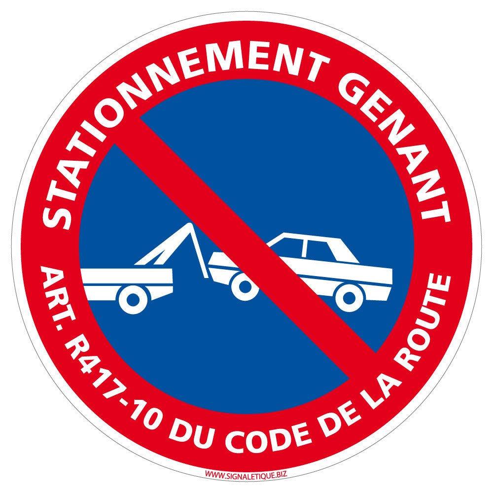 Panneau stationnement interdit 125 mm Matière Adhesif