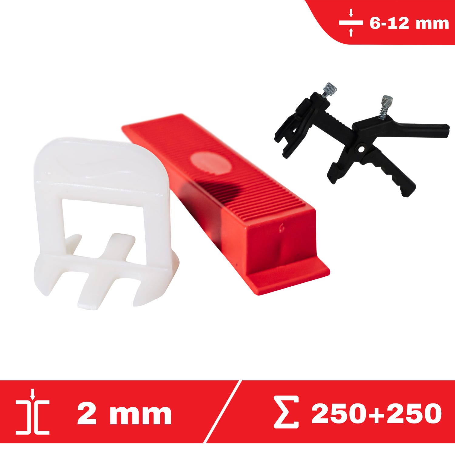 Kit de nivellement pour carrelage Solid 2mm – clips + cales + pince  Repamine