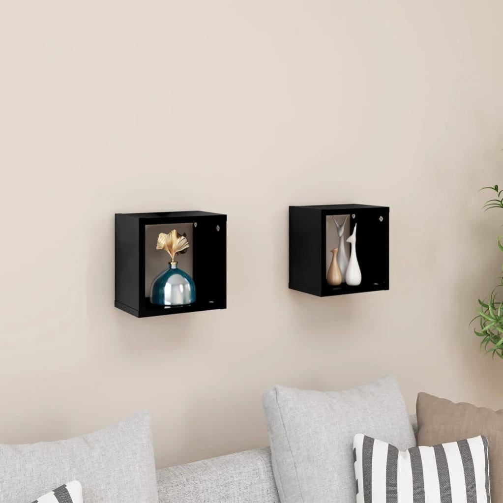 VidaXL Mensole A Parete 3 Pezzi - Rovere Nero 80x18x18 Cm In Truciolato, Scaffali Espositivi Salvaspazio Per Soggiorno E Camera