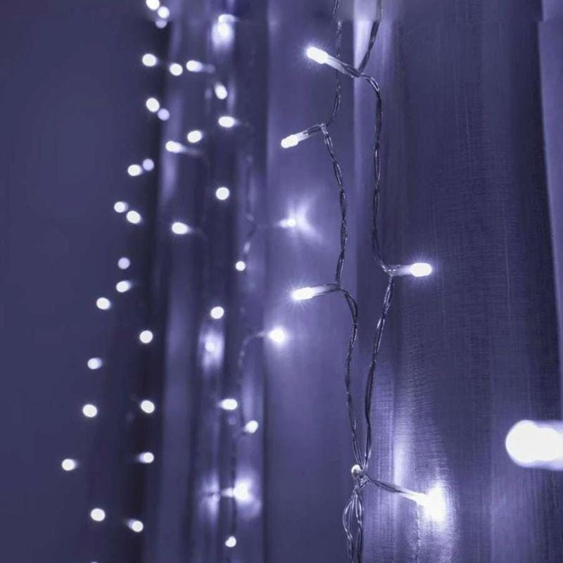 Rideau lumineux 240 LEDs lumière froide intérieur/extérieur 4 m