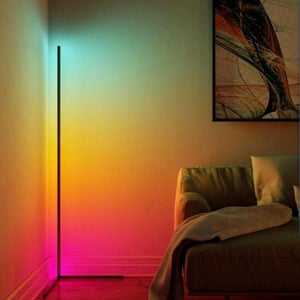 Lampadaire LED intelligent, lumière d'ambiance RGB, lampe d'angle debout,  lumières pour chambre à coucher, lampadaires pour salon App contrôler  l'éclairage ambiant avec Alexa Go