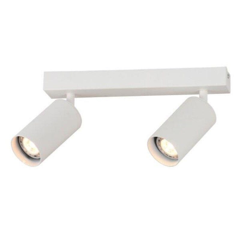 Ketom Plafonnier Spot Orientables Blanc - Bois Spot Plafond GU10 - Plafonnier  LED 2 Spots - Pivotants & Orientables