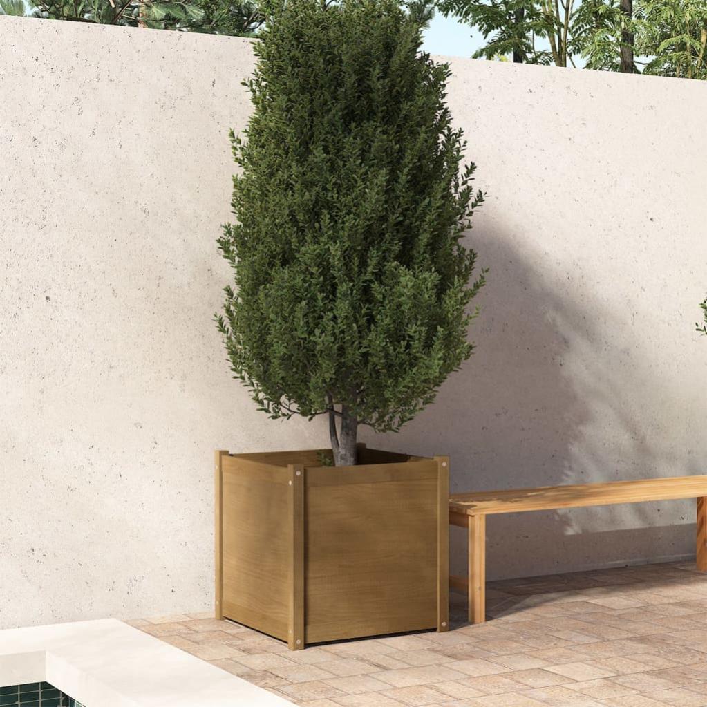 Fioriera Rialzata In Legno Di Acacia 50x40x45 Cm - Fondo Aperto, Resistente Alle Intemperie Per Esterni - VidaXL