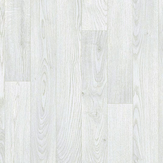 Sol Vinyle Link - Imitation parquet blanc veinage gris - Rouleau de 3m x 7m