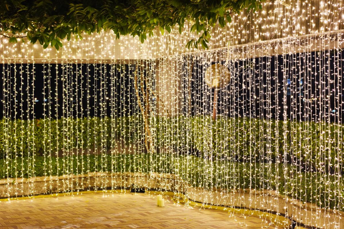 Tenda Cascata Luminosa Luci Natale 300 LED Bianco Freddo 300x100 cm con
