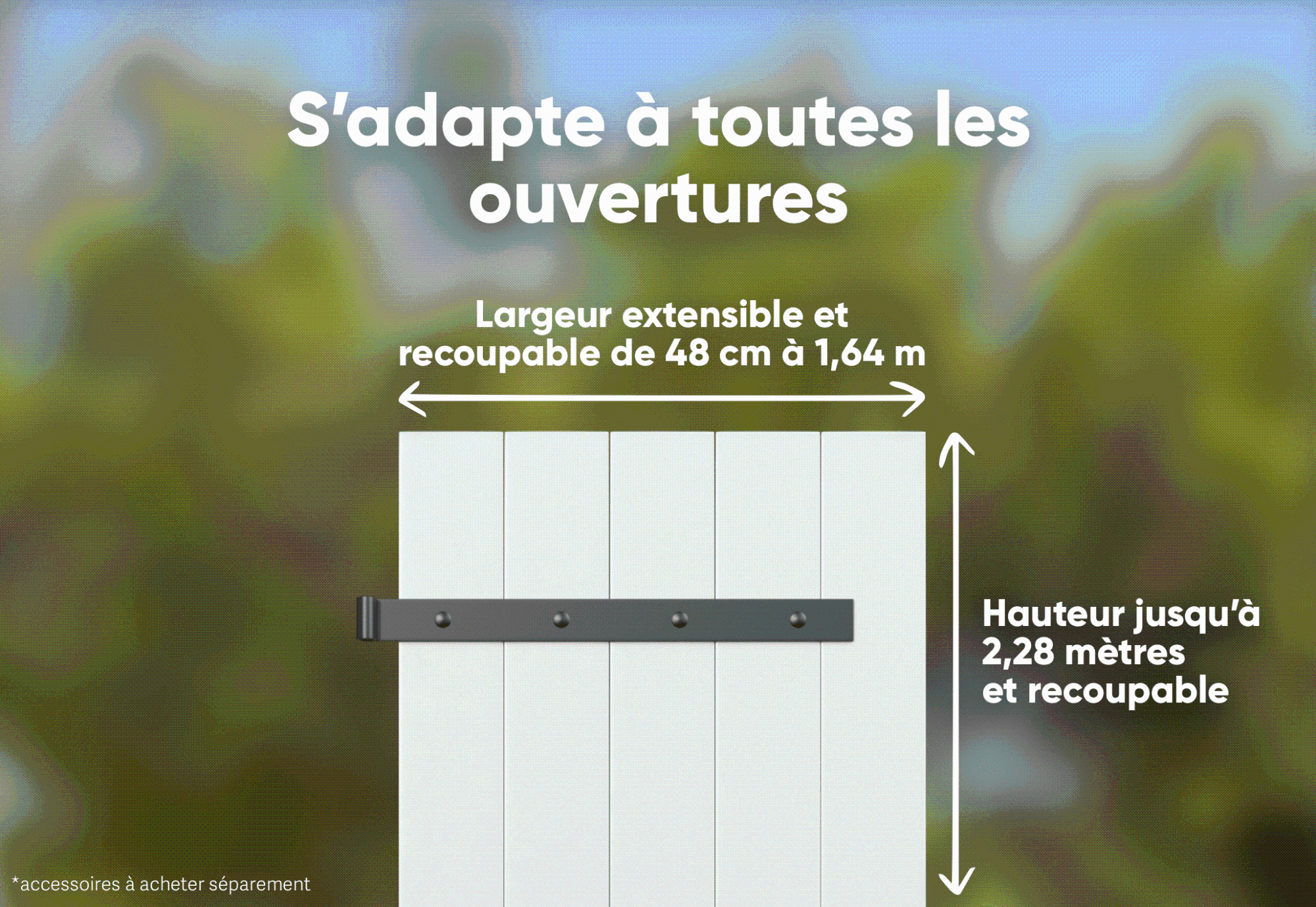 myVolet - Kit volet battant sans entretien - Prêt à assembler - 2VT - H138cm - L144cm - 5