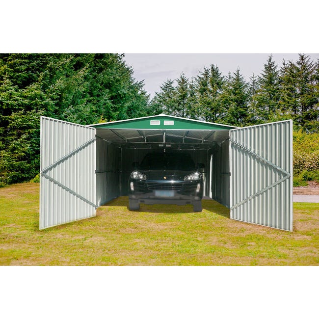 Garaje metálico Gardiun Norfolk Verde 16m2