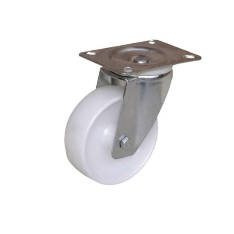 Roulette Pivotante Polypropylène HTR – Diamètre 80mm, Charge 100kg, Blanc