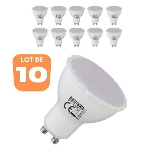 Schuldig medeklinker kleurstof Lot de 10 ampoules LED spot 4W (Eq. 35W) GU10 4200K | Leroy Merlin